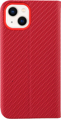 Idol 1991 Elite Anti-RFID Synthetic Leather Book Red (iPhone 14 Plus)