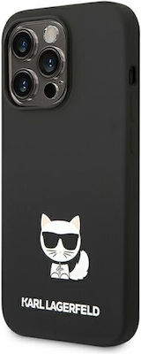 Karl Lagerfeld Choupette Body Silicone Back Cover Black (iPhone 14 Pro Max)