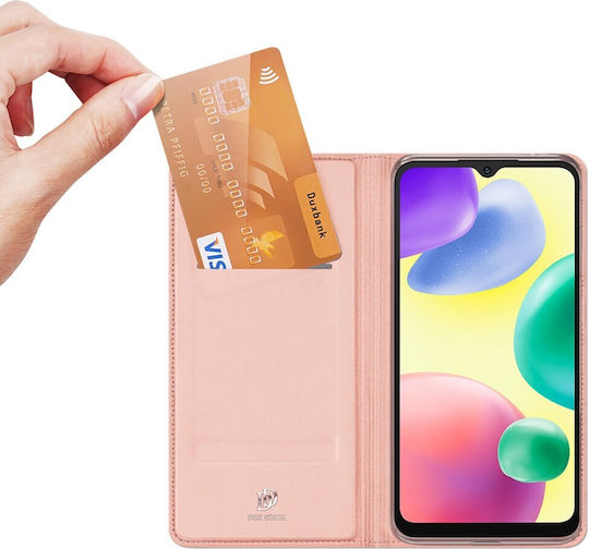 Dux Ducis Skin Pro Brieftasche Synthetisches Leder Rosa (Redmi 10A)