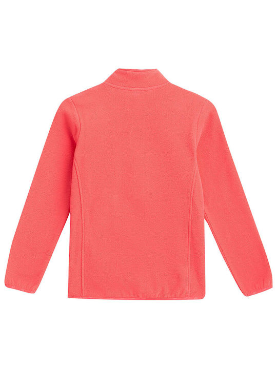 4F Girls Fleece Sweatshirt with Zipper Pink