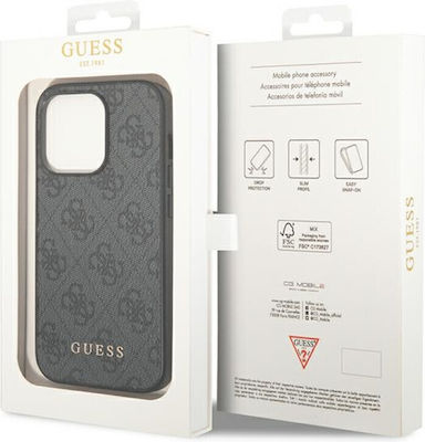 Guess 4G Metal Logo Plastic Back Cover Gray (iPhone 14 Pro Max)