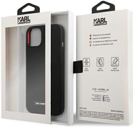 Karl Lagerfeld Plaque Back Cover Σιλικόνης Μαύρο (iPhone 13 mini)