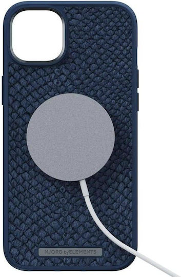 Njord Salmon Leather Back Cover Δερμάτινο 2mm Μπλε (iPhone 14 Plus)