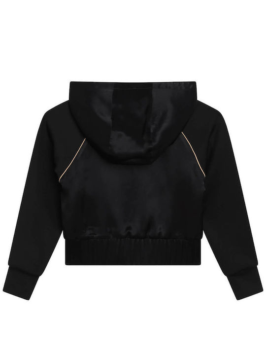 Karl Lagerfeld Girls Hooded Sweatshirt with Zipper Black