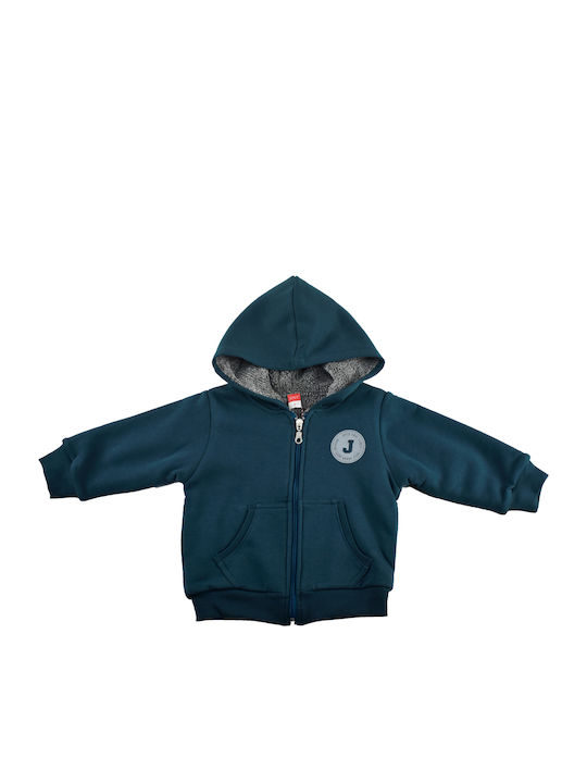 Joyce Boys Cotton Hooded Sweatshirt with Zipper Navy Blue