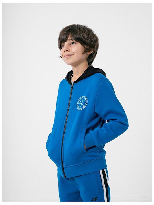 Kids Sweatshirt Cardigan with Hood and Pockets Blue