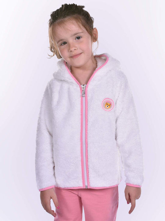 Kids Cardigan Cotton with Hood White