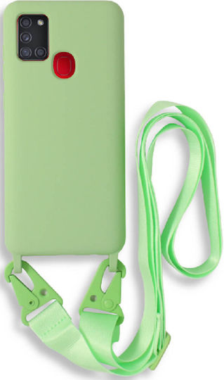 Bodycell Back Cover Silicone with Strap Green (Galaxy A21s)
