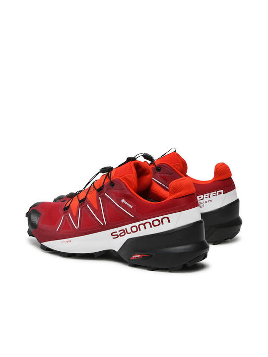 Speedcross 5 GTX Sport Shoes Trail Running Waterproof with Gore-Tex Membrane Biking Red / White / Black
