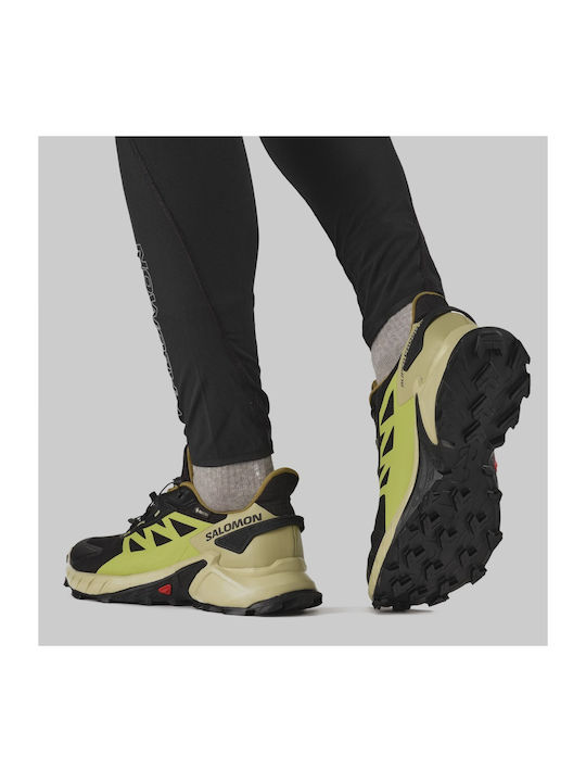 Supercross 4 GTX Sport Shoes Trail Running Waterproof with Gore-Tex Membrane Black / Leek Green / Acid Lime