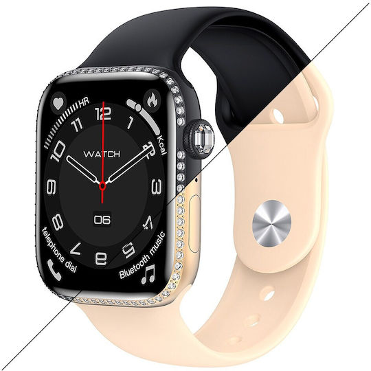 Microwear W27z Aluminium 45mm Smartwatch με Παλμογράφο (Μαύρο)