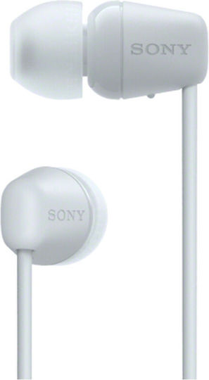 Sony WI-C100 In-ear Bluetooth Handsfree Ακουστικά με Αντοχή στον Ιδρώτα Λευκά