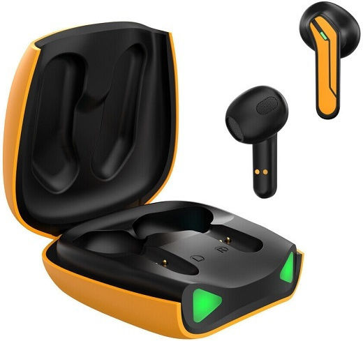 Kumi X2 Pro Earbud Bluetooth Handsfree Ακουστικά με Αντοχή στον Ιδρώτα και Θήκη Φόρτισης Κίτρινα
