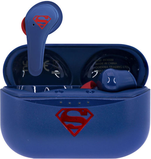 OTL DC Comics Superman In ear Bluetooth хендсфри Слушалки с Кутийка за Зареждане Син