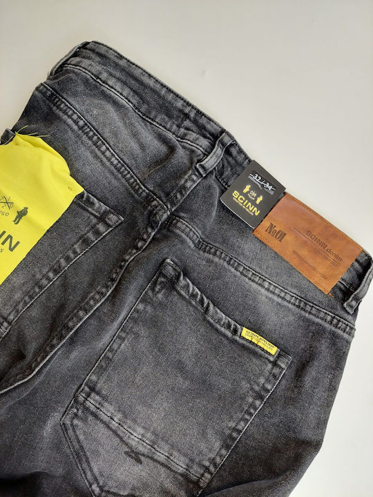 Elton G 222 Ανδρικό Παντελόνι Τζιν Ελαστικό με Slim Εφαρμογή Γκρι