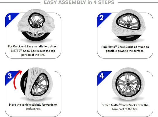 Matte Super X Series Anti-slip Snow Socks XXL Passenger Car 2pcs
