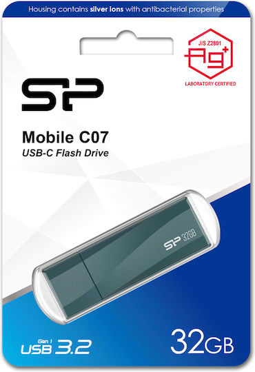 Silicon Power Mobile C07 32GB USB 3.2 Stick με σύνδεση USB-C Μπλε