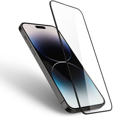 Spigen GLAS.tR Slim 2.5D Full Face Tempered Glass Negru (iPhone 14 Pro Max)