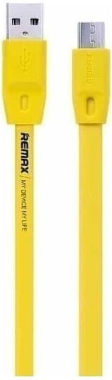 Remax Flat USB 2.0 to micro USB Cable Κίτρινο 2m (Full Speed)