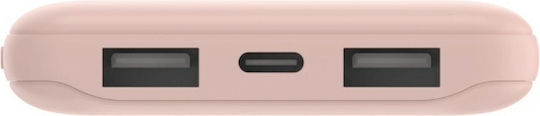 Belkin Boost Charge 3-Port Power Bank 10000mAh 15W με 2 Θύρες USB-A και Θύρα USB-C Ροζ Χρυσό