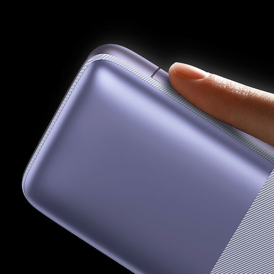 Baseus Bipow Pro Power Bank 10000mAh 20W с 2 USB-A порта и USB-C порт Лилав