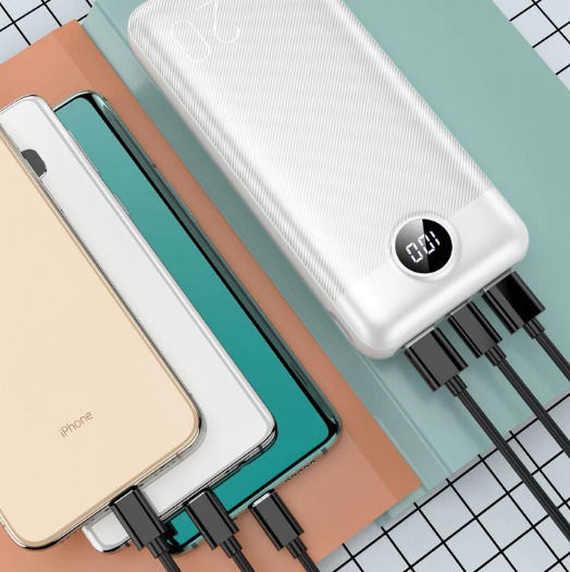 Veger L20S Power Bank 20000mAh 20W with 2 USB-A Ports and USB-C Port Power Delivery / Quick Charge 3.0 White