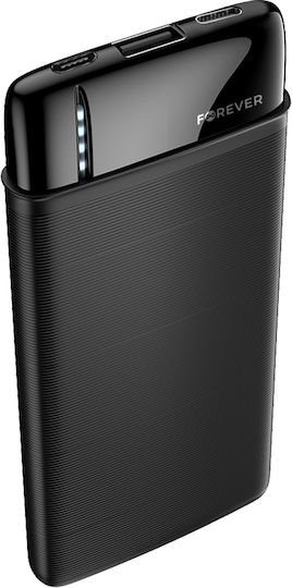 Forever TB-100S Power Bank 10000mAh με Θύρα USB-A Μαύρο