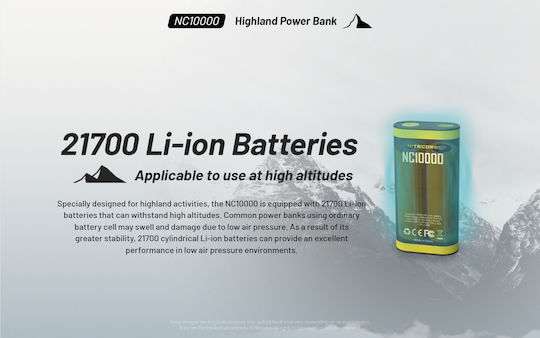 NiteCore NC10000 Power Bank 10000mAh 20W με Θύρα USB-C Power Delivery Μαύρο