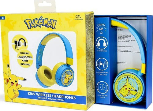 OTL Pokemon Pikachu Kabellos / Kabelgebunden Kinder Am Ohr Kopfhörer mit 24 Stunden Betriebszeit Hellblau