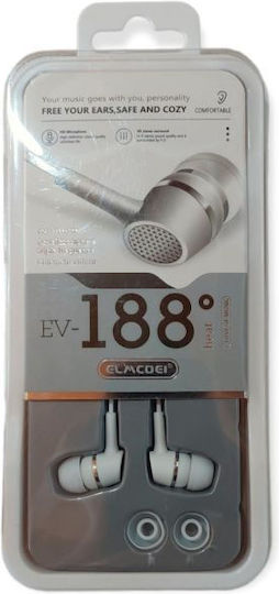 EV-188 În ureche Handsfree cu Mufă 3.5mm Alb