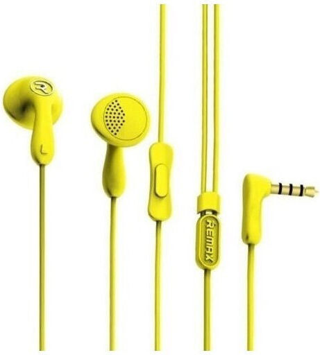 Remax RM-301 Earbuds Freihändig Kopfhörer mit Stecker 3.5mm Gelb