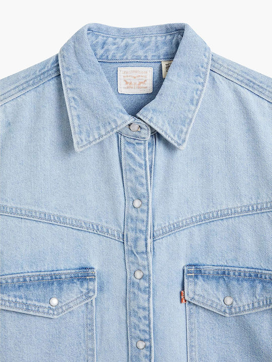 Western Καλοκαιρινό Mini Σεμιζιέ Φόρεμα Τζιν Indigo