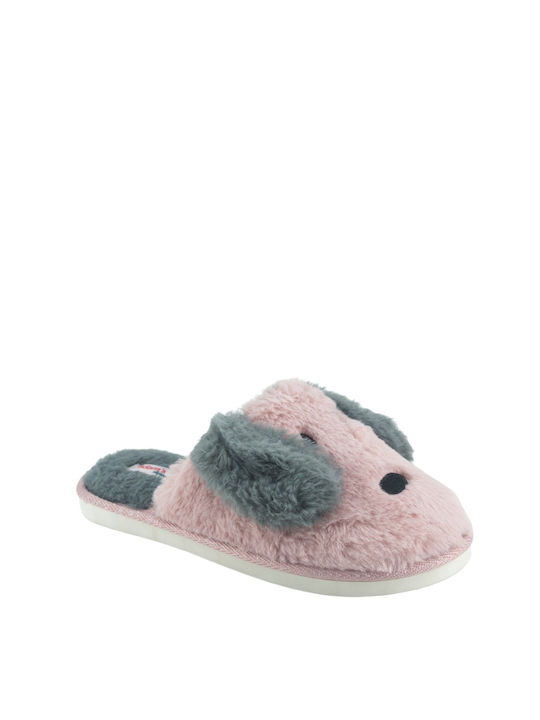 Adam's Shoes 903-22501 Animal Women's Slippers In Pink Colour