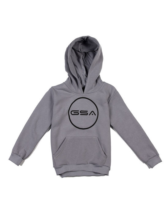 GSA Kids Sweatshirt with Hood and Pocket Gray 17-38010