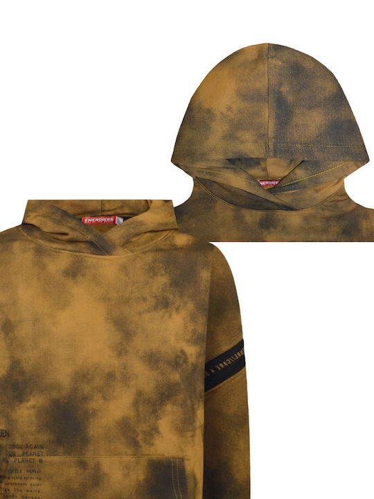 Kids Sweatshirt with Hood and Pockets Brown