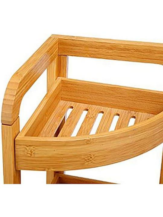 5Five Boden Badezimmerregal Bamboo mit 3 Regalböden 23x23x61cm Braun