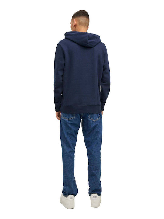 Jack & Jones Herren Sweatshirt mit Kapuze und Taschen Blau