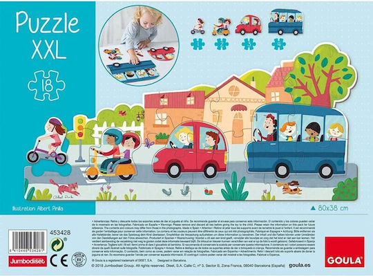 Παιδικό Puzzle Οχήματα XXL για 2+ Ετών 18pcs Goula