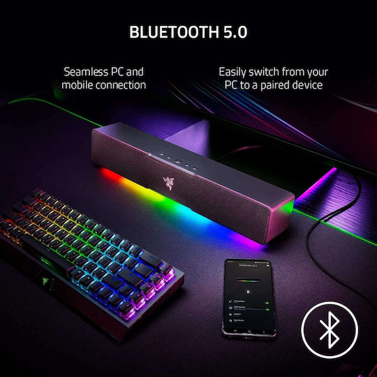 Razer Leviathan V2 X Компютърни тонколони 2.0 с RGB осветление и Bluetooth в Черен цвят