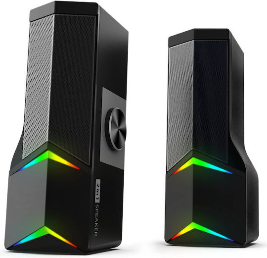 GoGEN GOGPSU103 Ηχεία Υπολογιστή 2.0 με RGB Φωτισμό και Bluetooth Ισχύος 6W Μαύρα