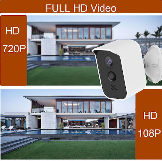 Factory 809 IP Камера за наблюдение Wi-Fi Full HD 1080p Водоустойчива с Двупосочна Комуникация