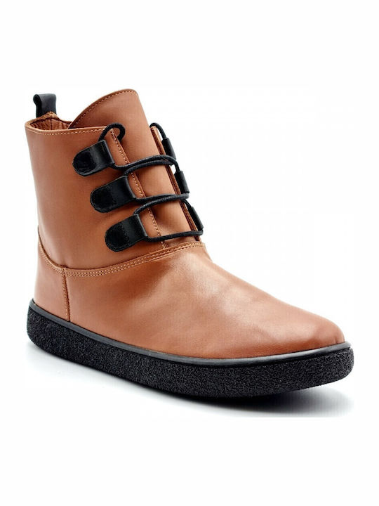 Leder Stiefeletten Damen Braun