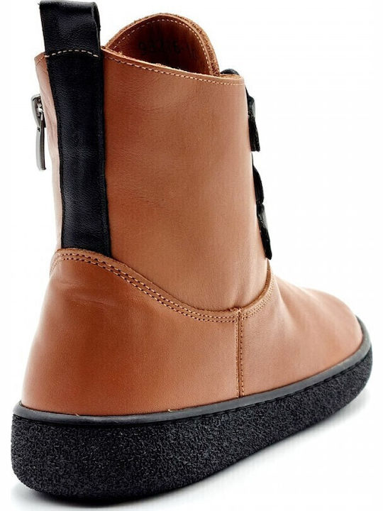 Leder Stiefeletten Damen Braun