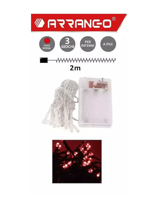 20 Lights LED 2m. Red in String 1pcs