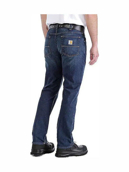 Ανδρικό Παντελόνι Τζιν με Relaxed Straight Εφαρμογή Navy Μπλε