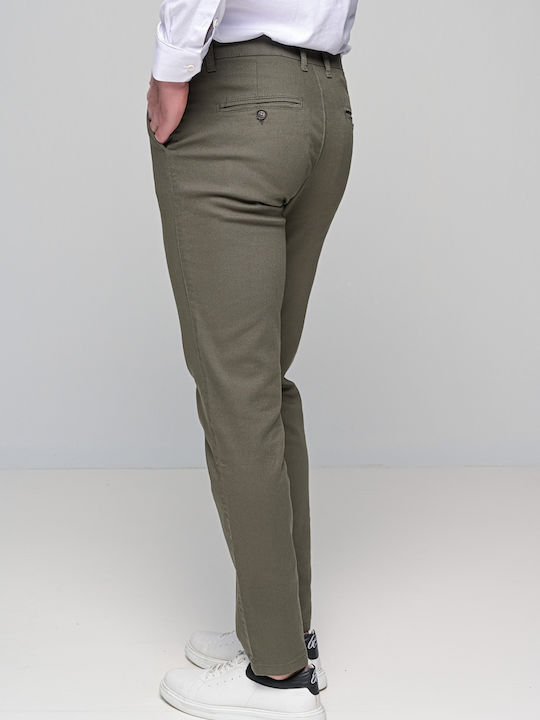 Trousers Chino Elastic in Regular Fit Khaki