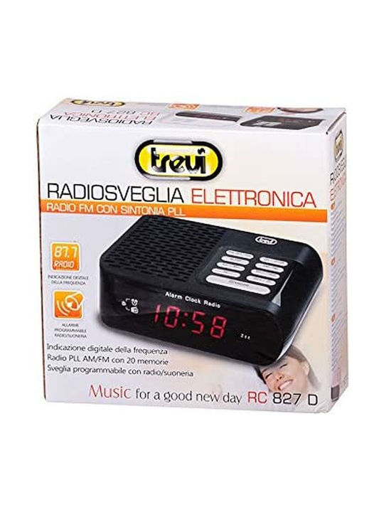 Trevi RC 827 D Tabletop Digital Clock with Alarm & Radio 0082700