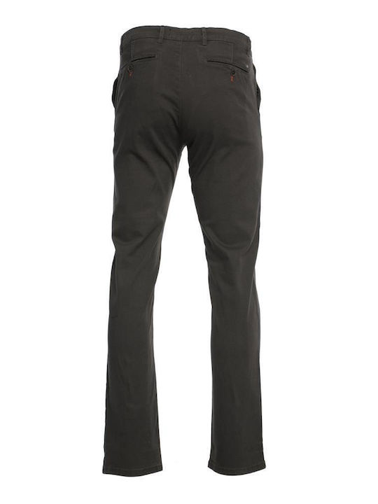 Double Men's Trousers Chino Elastic in Regular Fit Gray