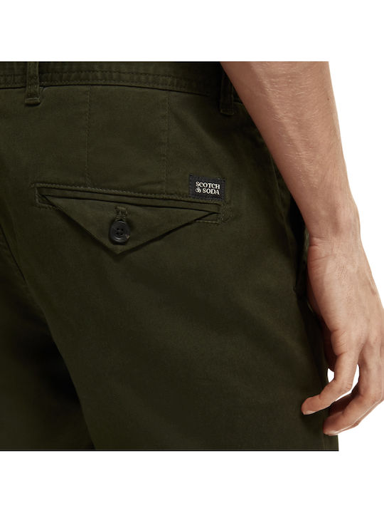 Mott Chino Elastic Trousers In Slim Fit Khaki