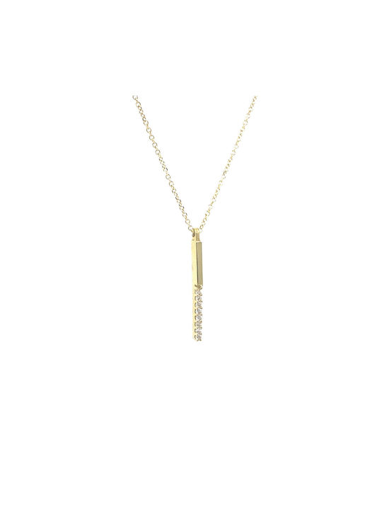 Gold necklace with 9K bar